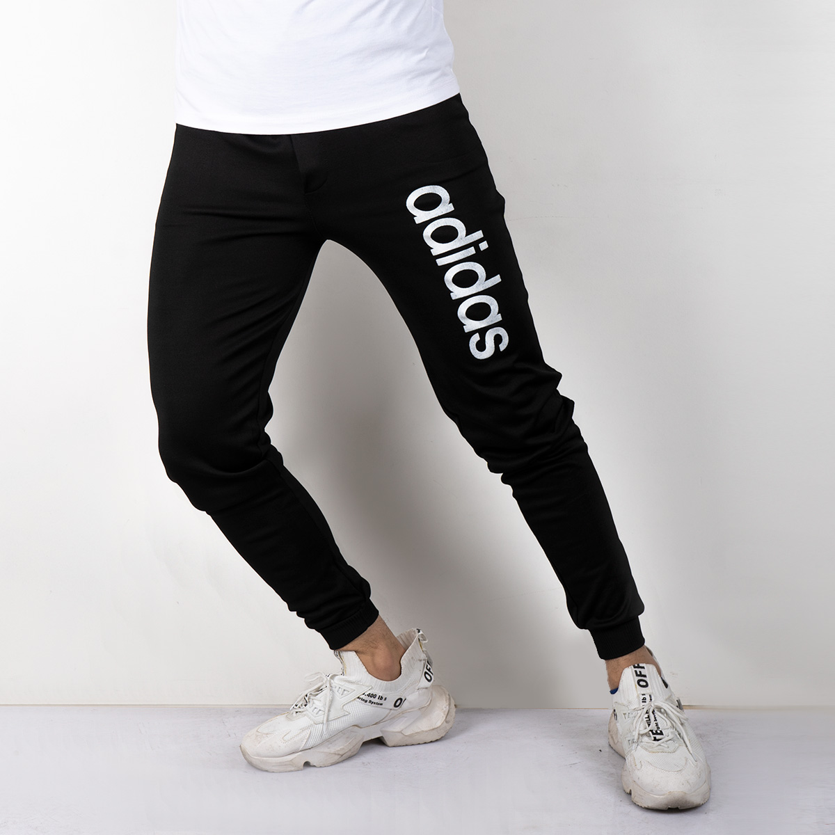 شلوار اسلش مردانه مشکی مارک دار