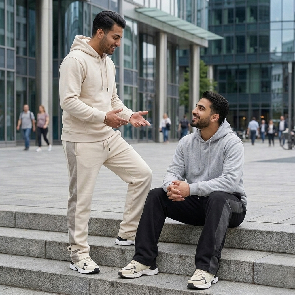 شلوار بنگال مردانه نوار پهن پایین دکمه مدل Mehrad-کرم