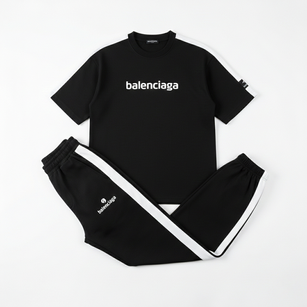 ست تیشرت و شلوار مردانه بنگال کش Balenciaga-مشکی