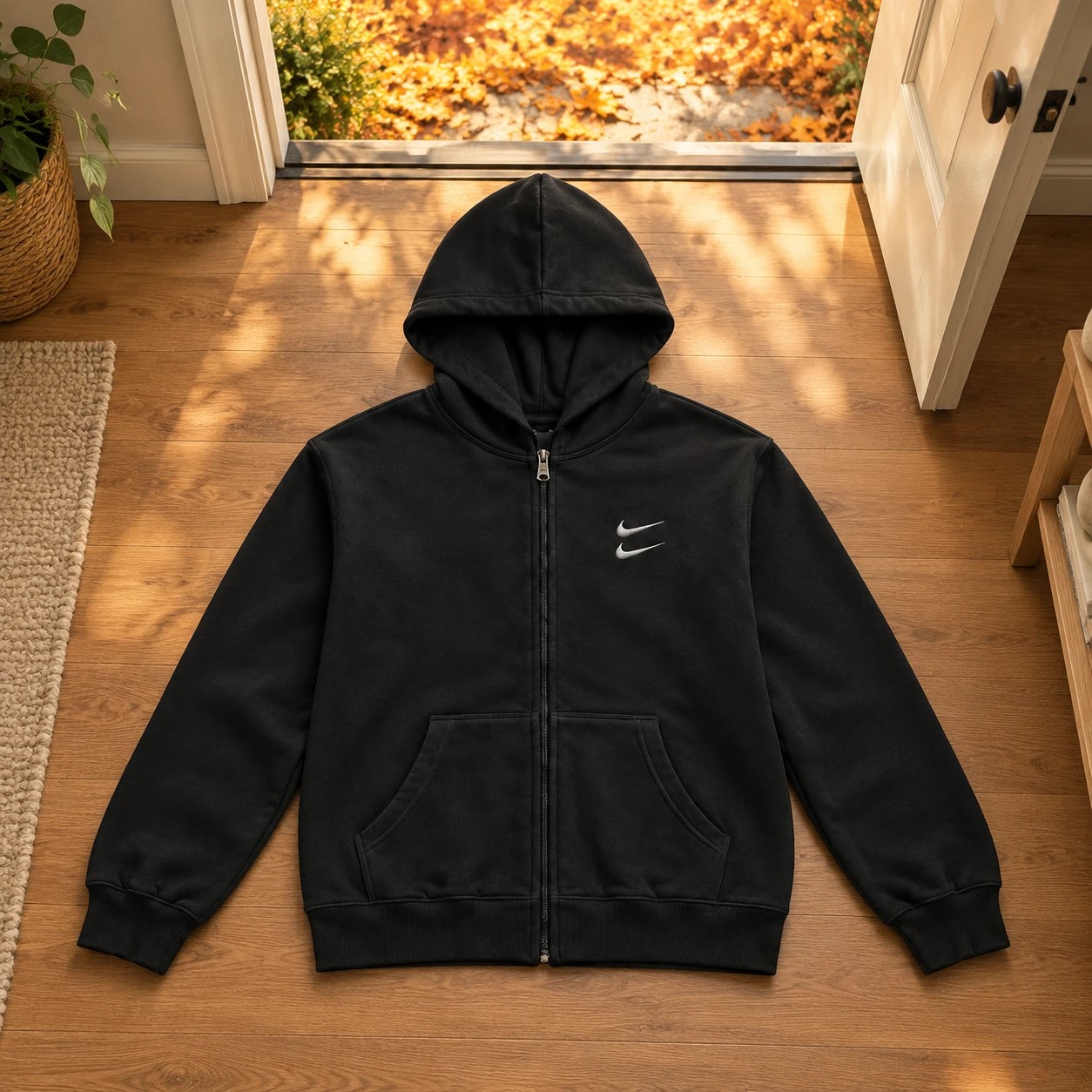 سوئیشرت دورس کلاهدار مردانه نایکی مدل Double Nike-مشکی